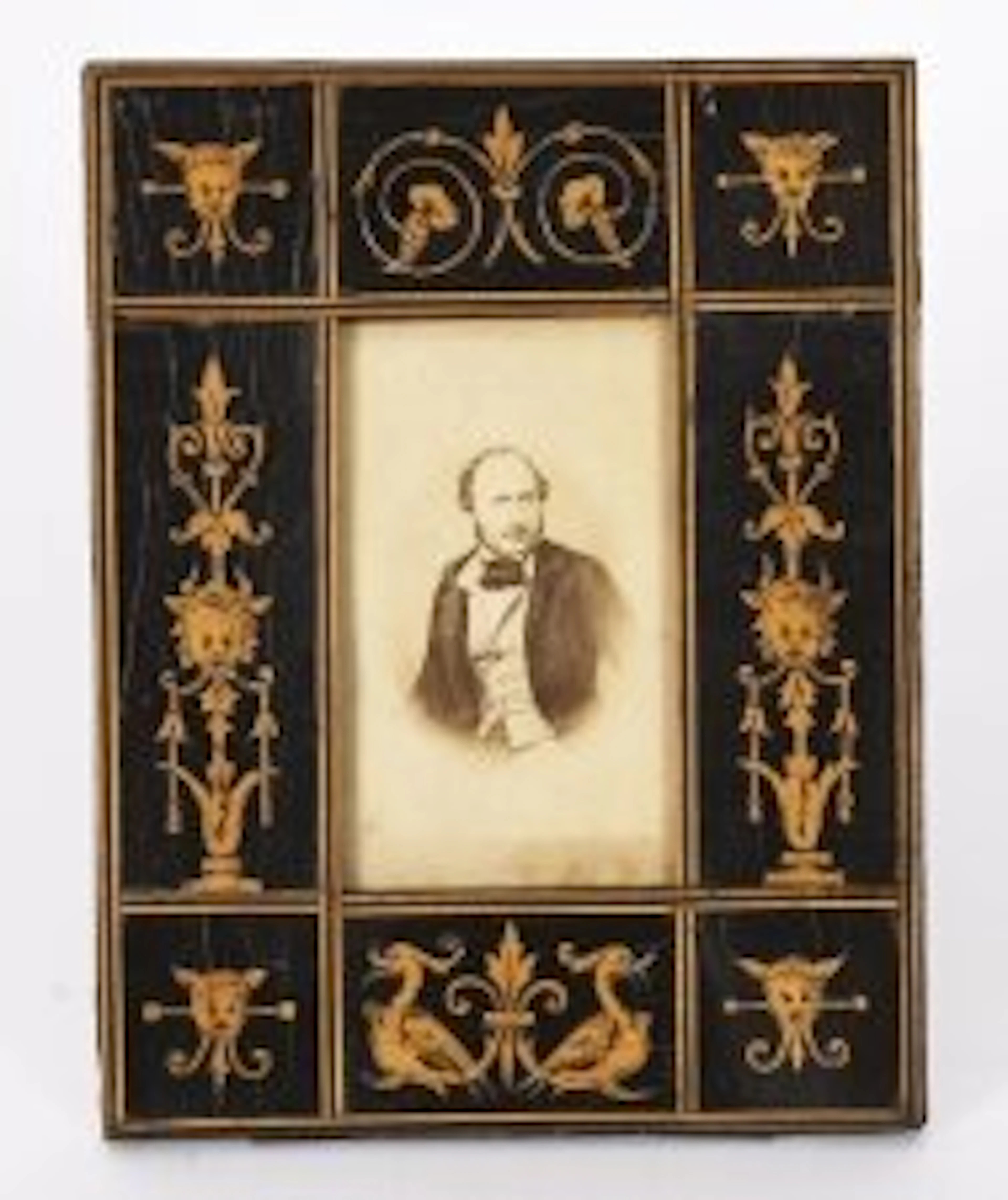 Vintage Sorrento Olive Wood Rectangular Portrait Photo Frame19thC 19.5x10cm