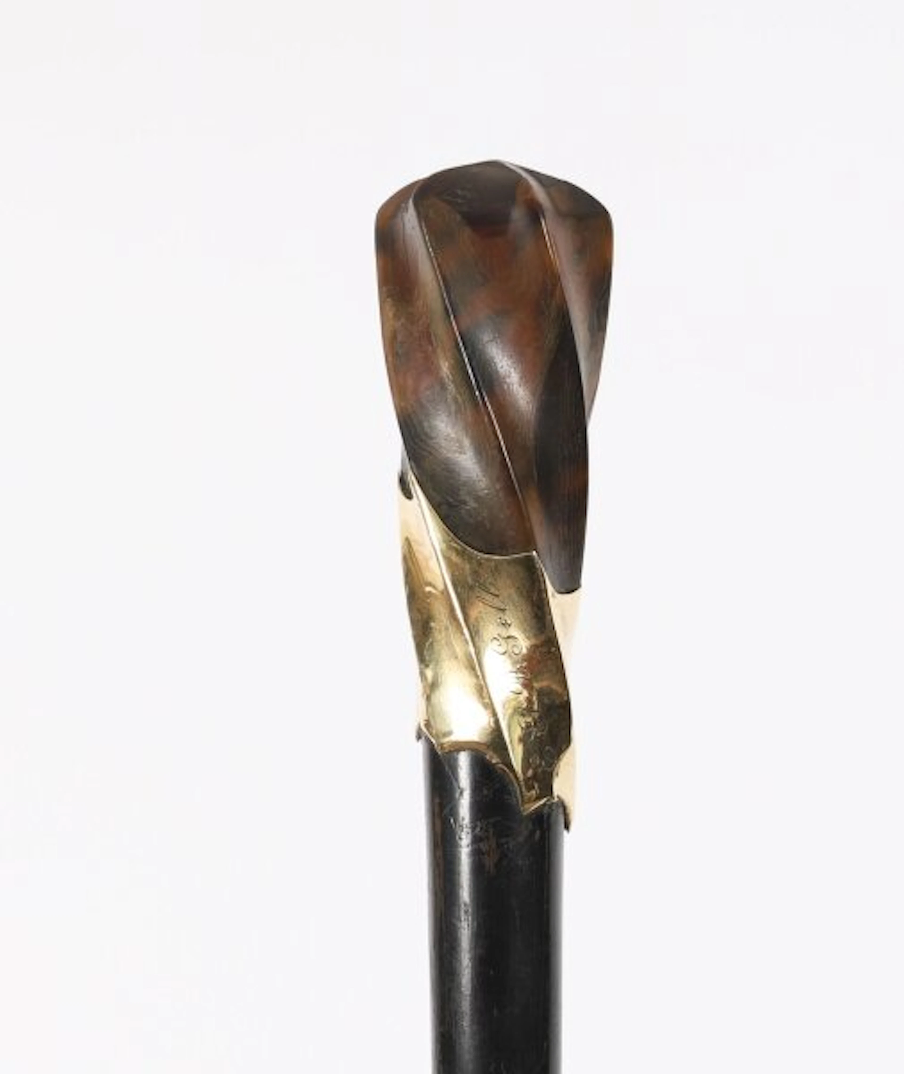 Antique Walking Stick Cane 18Ct Gold Pommel by Brigg's Late 19th C 91cm 36"
