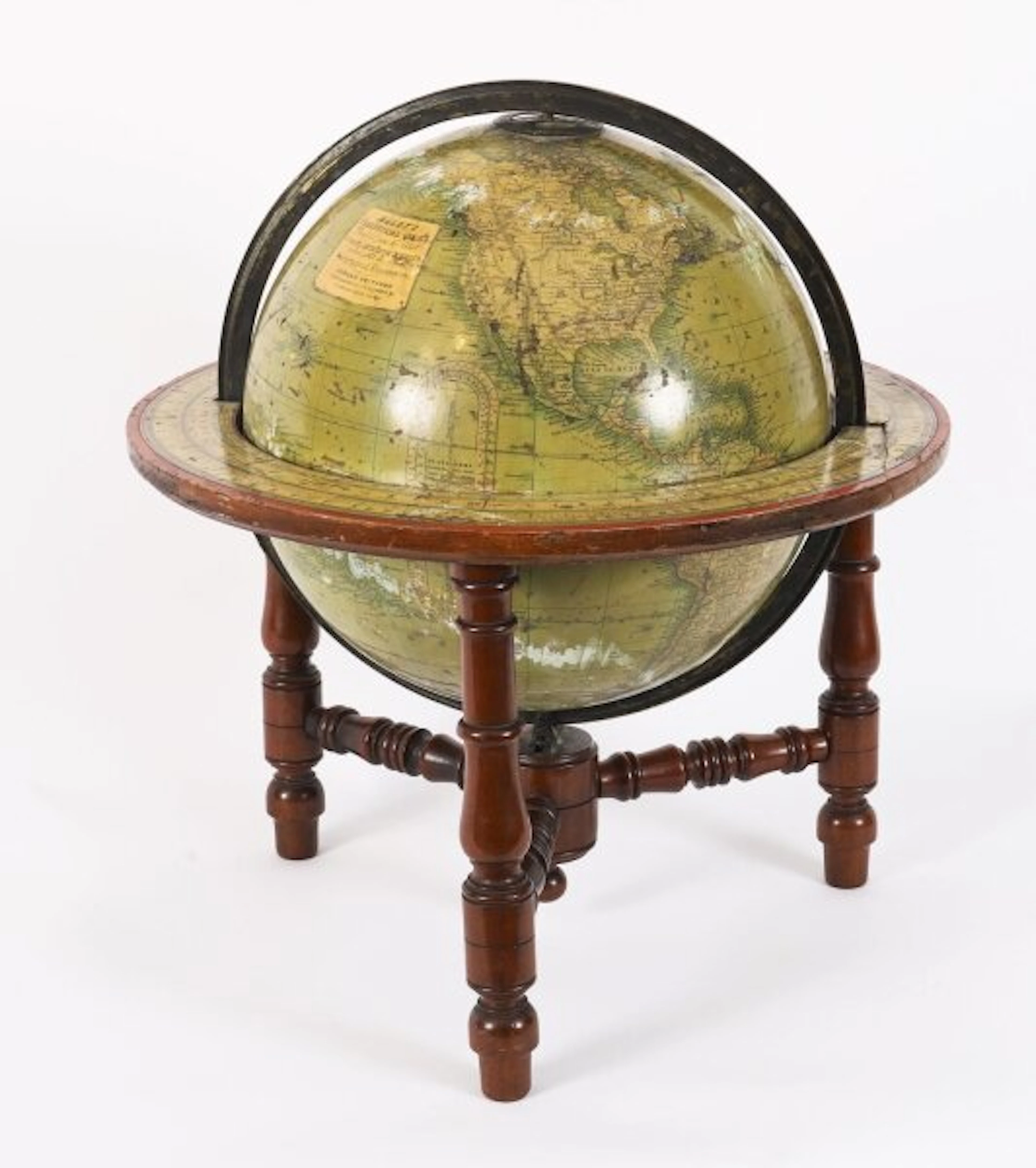 Antique Victorian Terrestrial 12-inch Table Globe by Malby's19th C