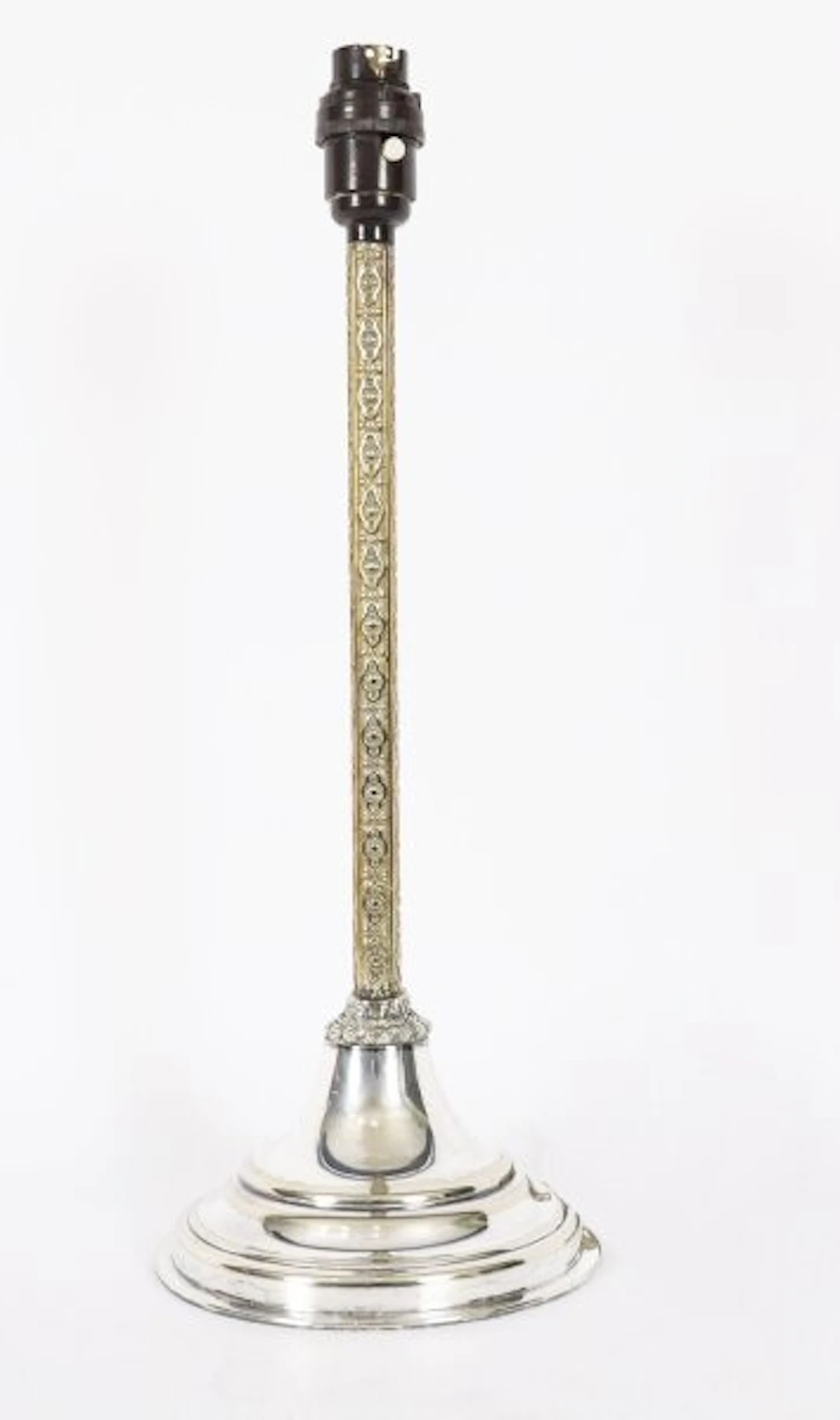 Antique Silver Plated Parcel Gilt Table Lamp by Mappin & Webb's 19th C