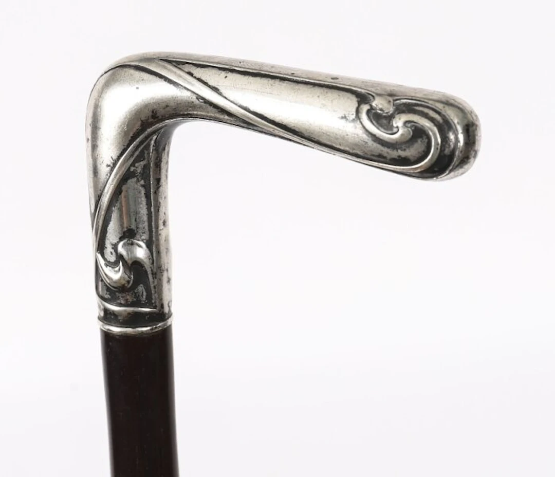 Antique French Silver Walking Cane Stick19th Century 90cm 36inch