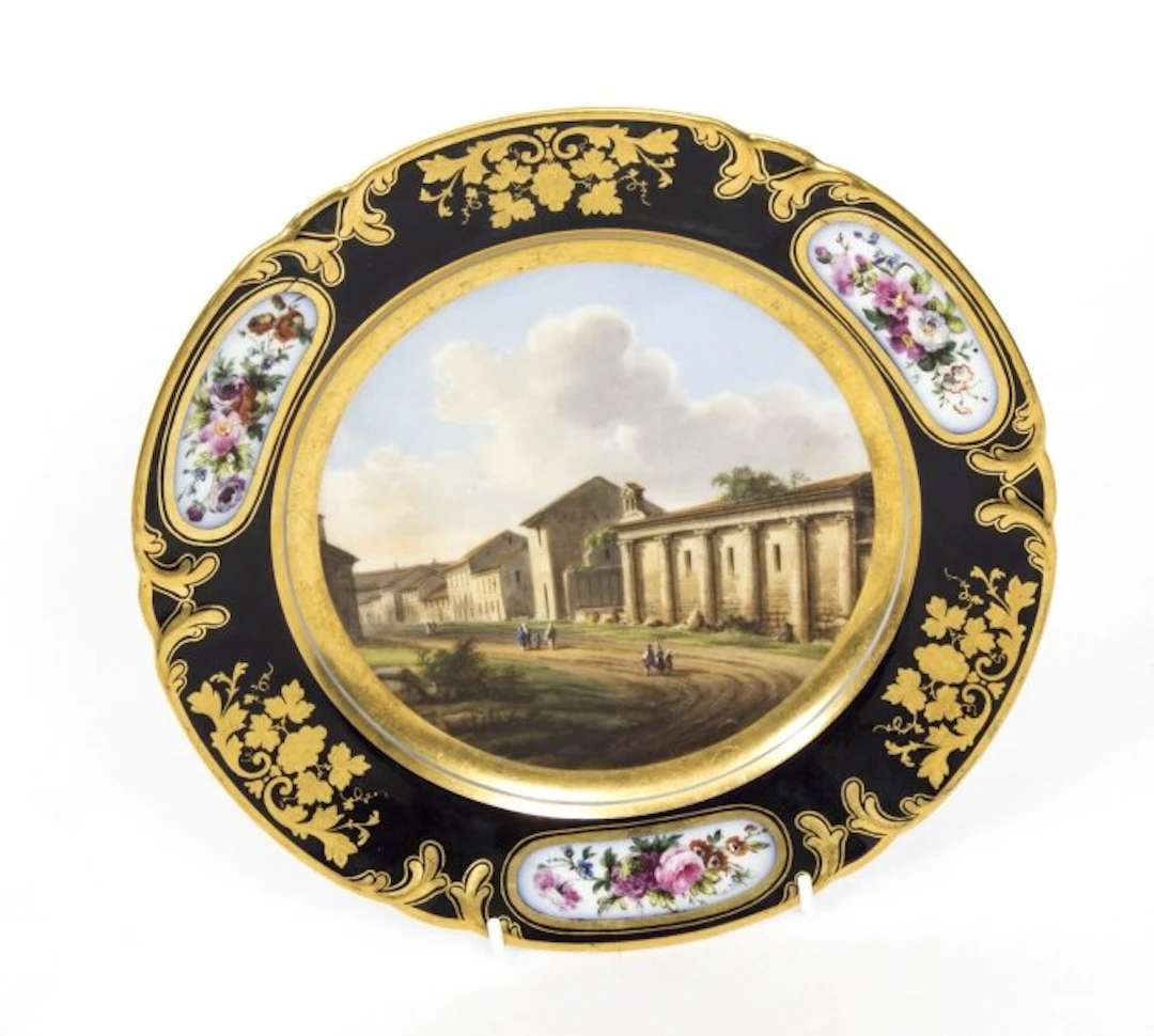 Antique French Porcelain Plate by Pucher Deroche, Paris C1880