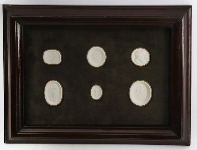 Antique Framed Collection Grand Tour Classical Intaglios Early 19th C
