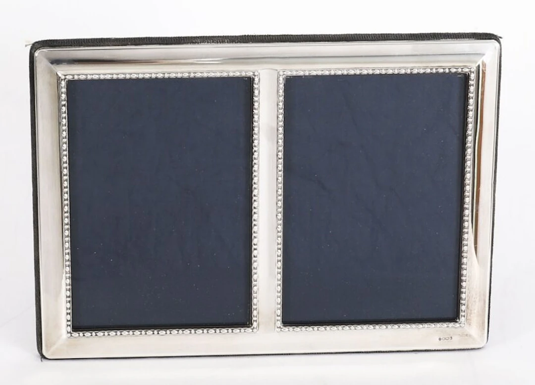 Vintage Sterling Silver Rectangular Portrait Photo Frame by Carrs 20thC 15x21cm