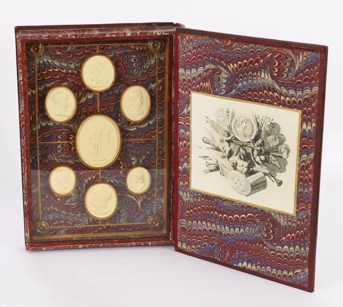 Antique Set Scholar's Book Form Plaster Grand Tour Intaglios ...