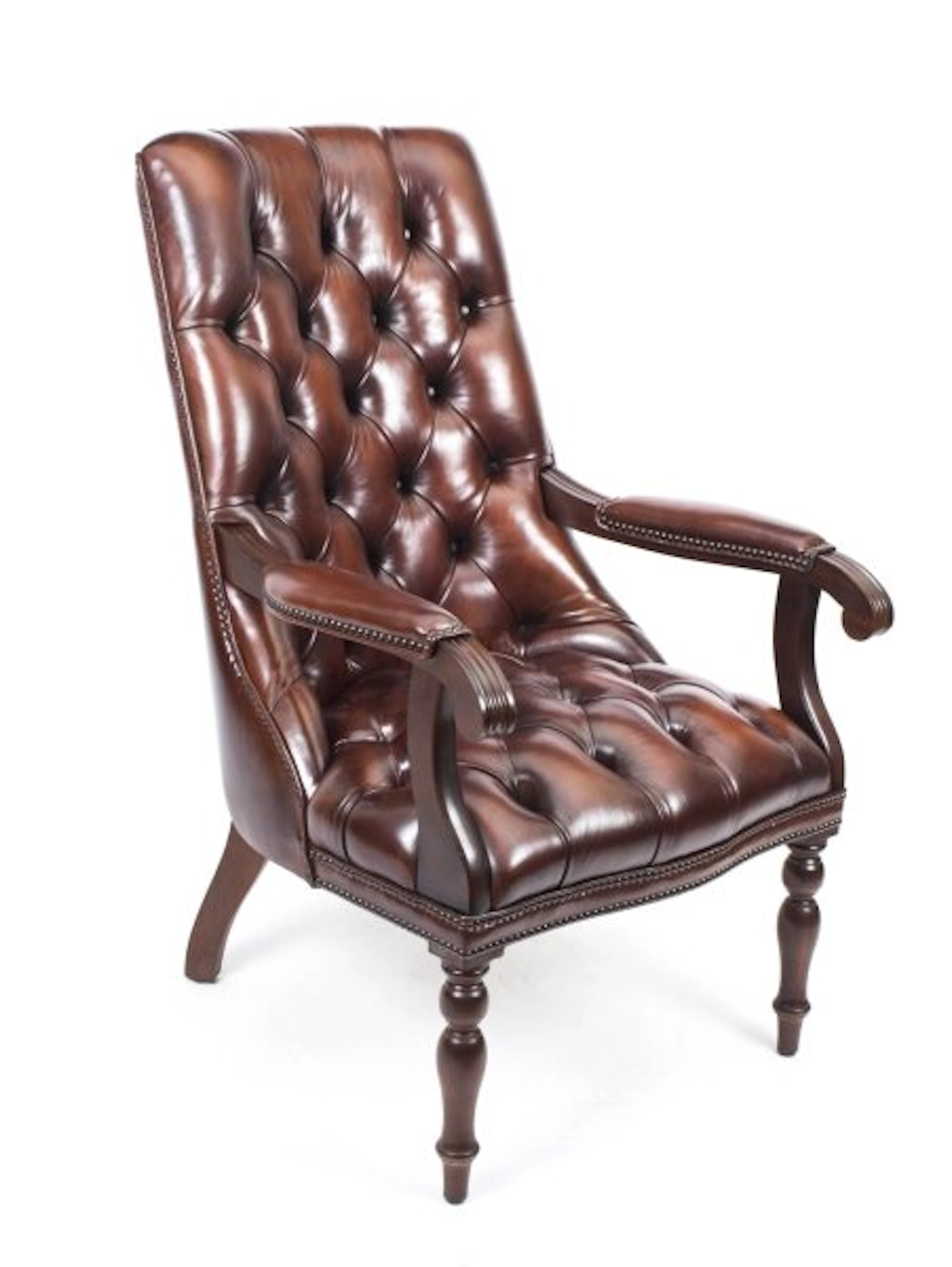 Bespoke English Handmade Carlton Leather Desk Chair BBO