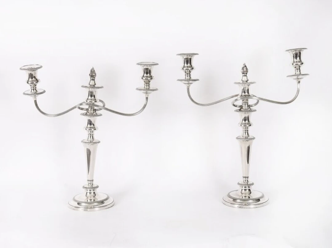 Antique Pair Victorian 3Light Candelabra Garrard & Co C1880