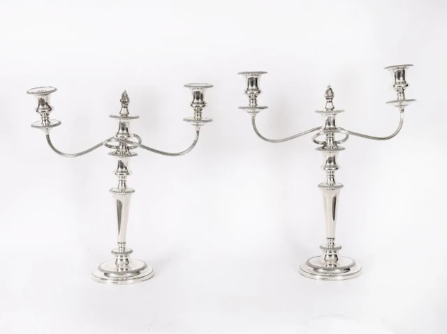 Antique Pair Victorian 3Light Candelabra Garrard & Co C1880