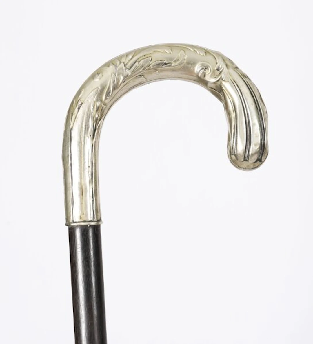 Antique French Art Nouveau Silver Plated Child's Walking Stick Cane19th C 65cm