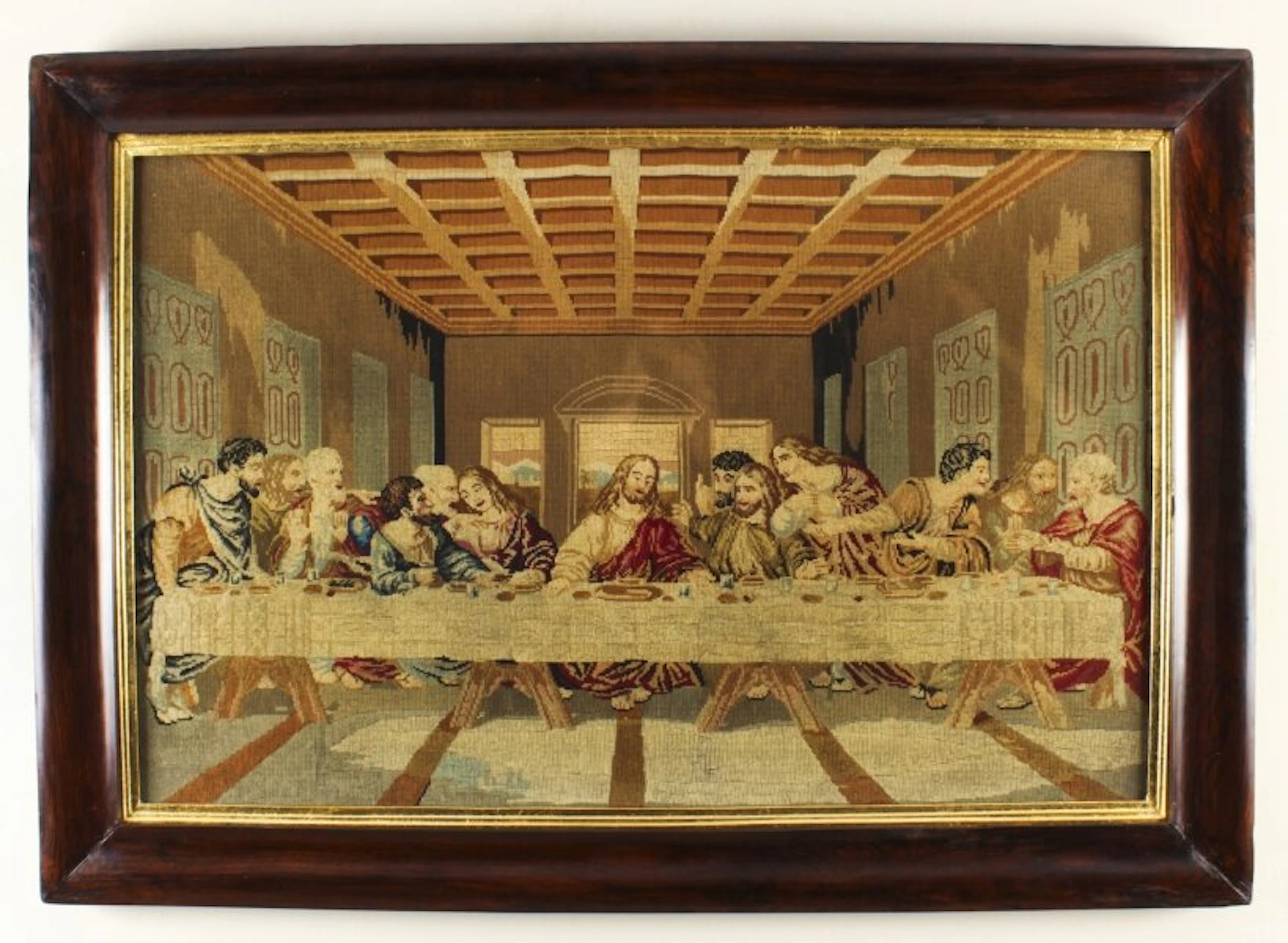 Antique Flanders Tapestry of the Last Supper 19th C