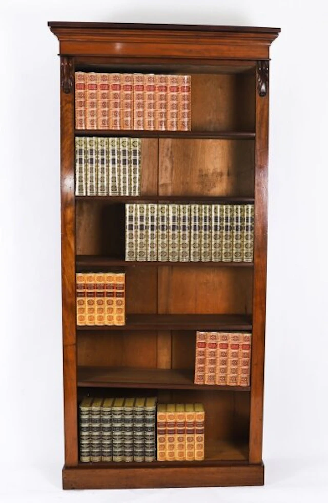 Antique Victorian Open Bookcase Adjustable Shelves C1870 19th C
