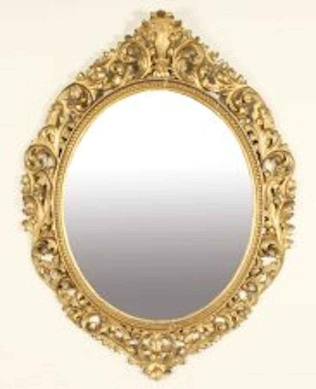 Antique Oval Florentine Giltwood Mirror 19th Century 120x92cm