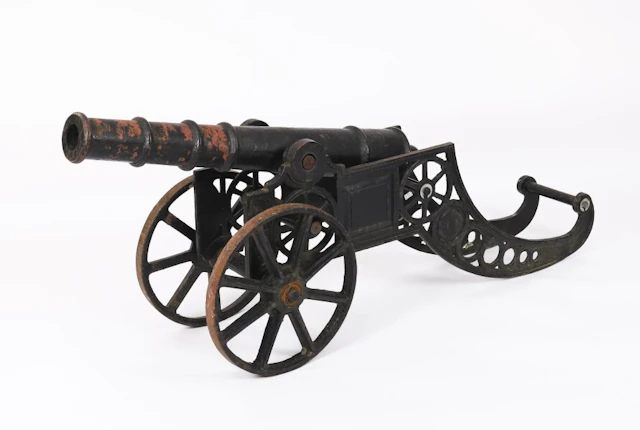 Antique Decorative Cast Iron Cannon Early 20th Century