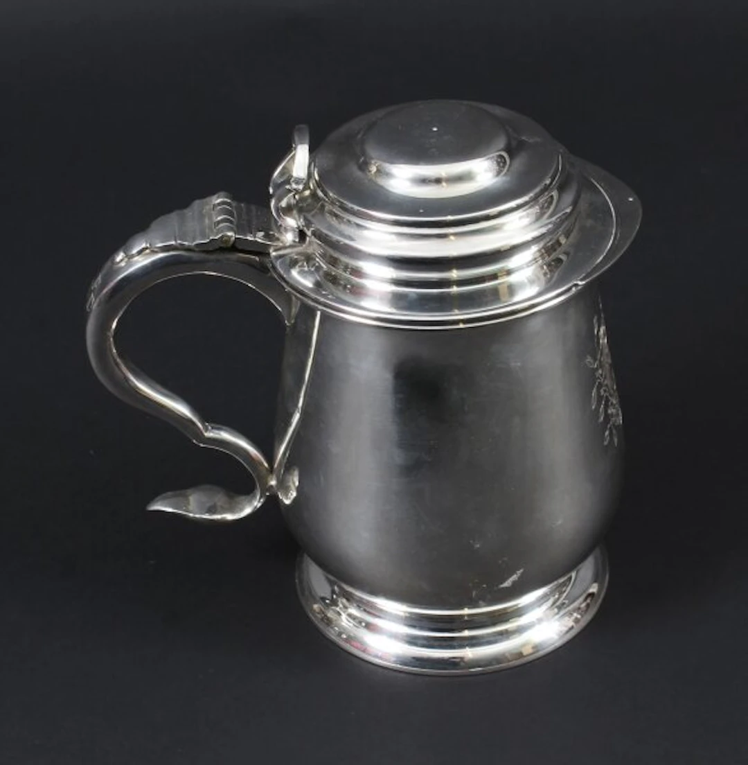 Vintage Benjamin Franklin Silver Plated Tankard" by Franklin Mint 1978