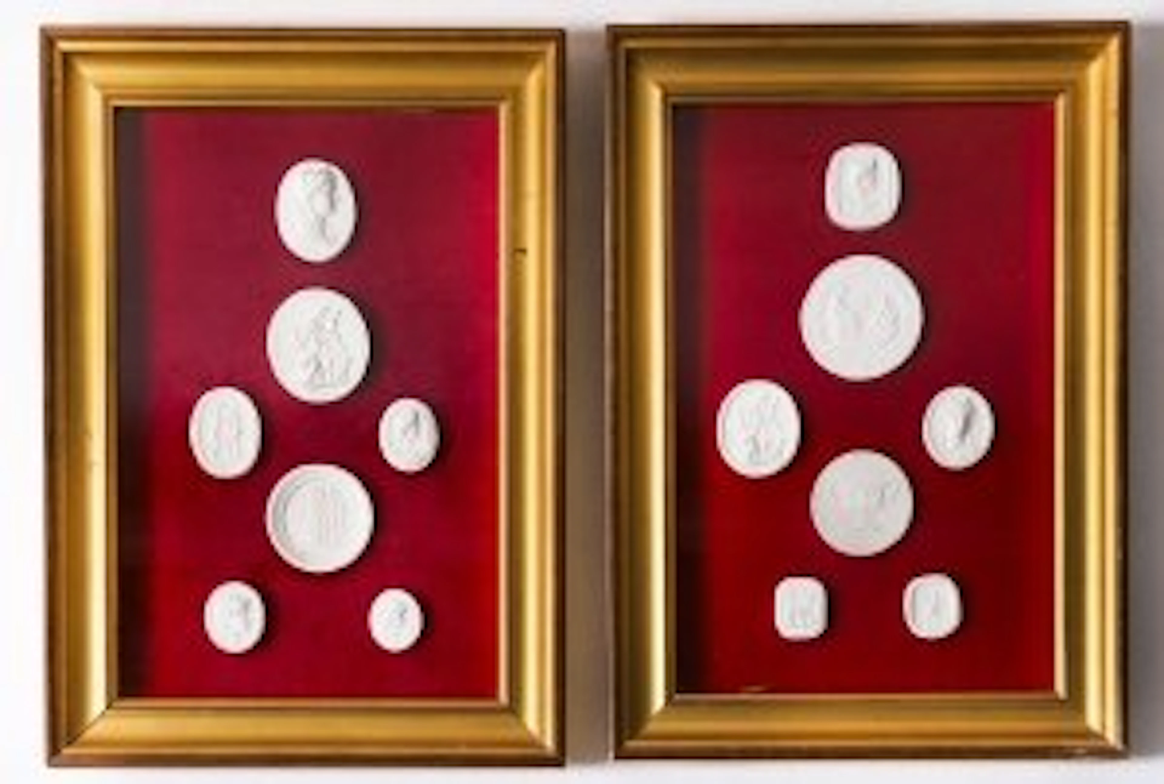 Antique Pair Framed Grand Tour Giovanni Liberotti Intaglios 19th C