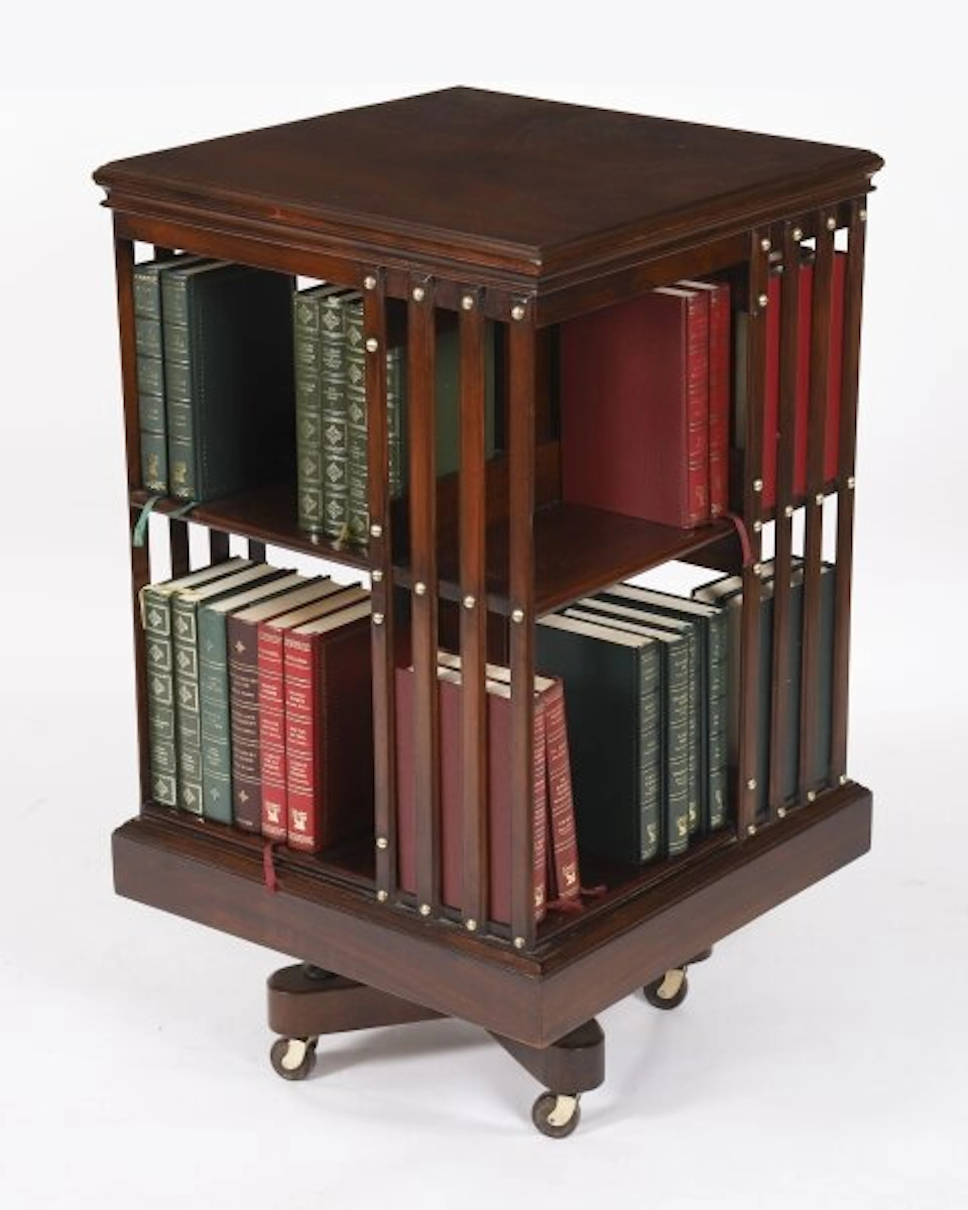 Antique English Mahogany Revolving Bookcase by Maple & Co Circa 1890