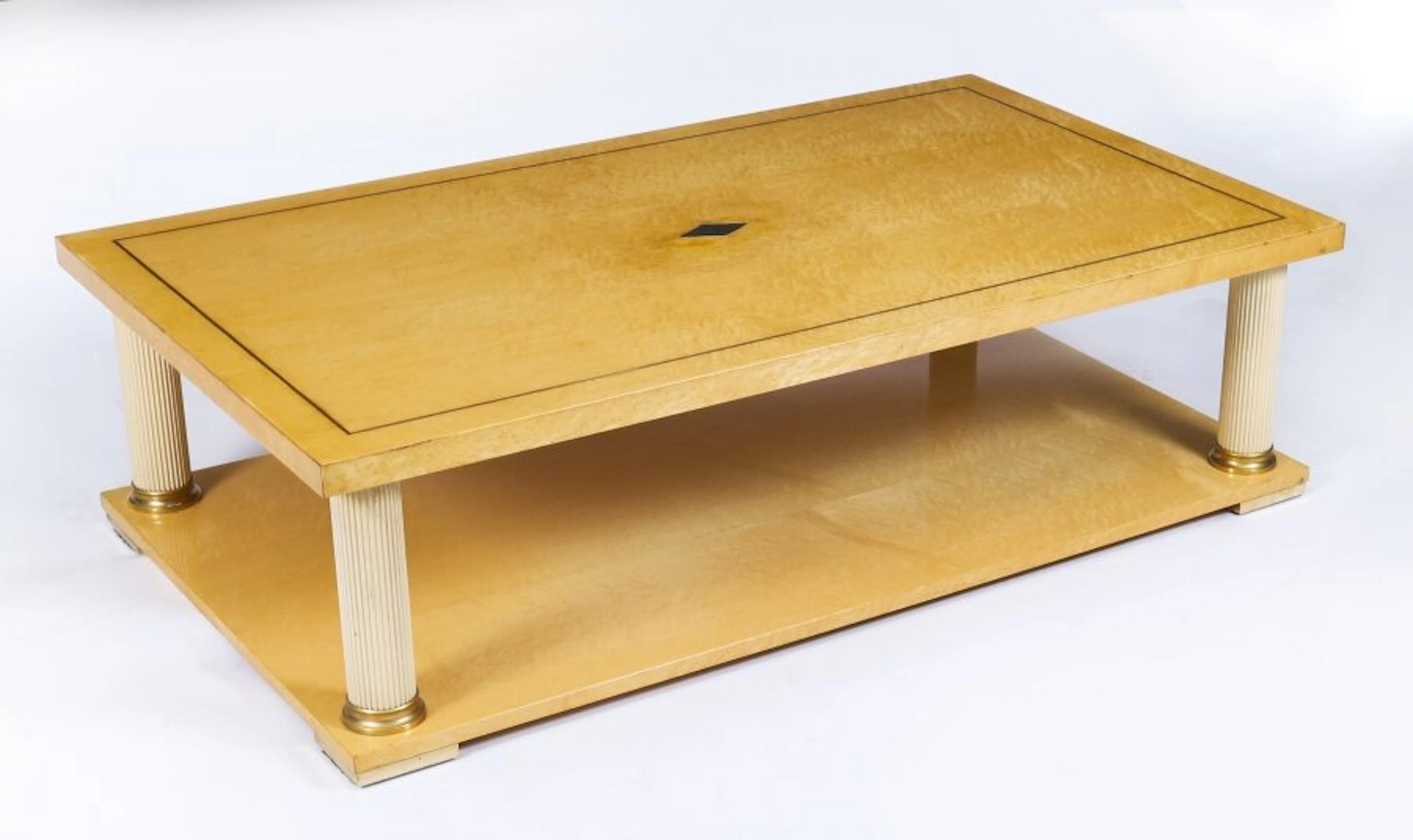 Vintage Harrods Birdseye Maple Coffee Table 20th Century