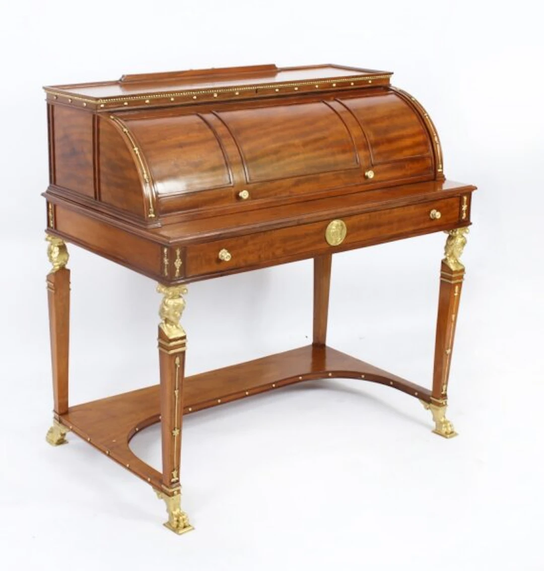 Antique French Empire Revival Cylinder Bureau C1880 19th C