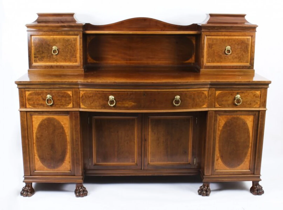 Antique Edwardian Sheraton Revival Mahogany Sideboard 19th C