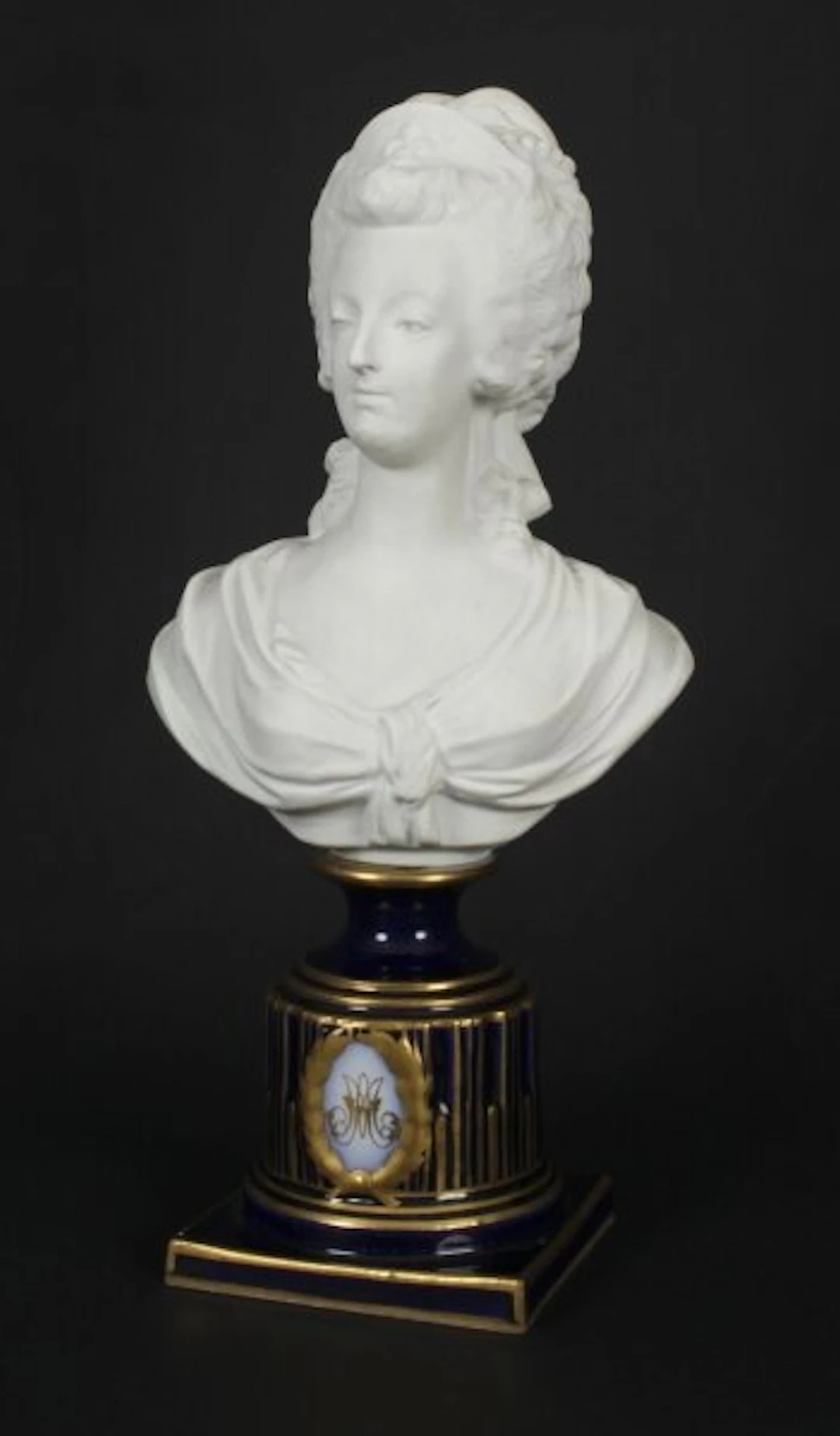Antique Sevres Bisque Porcelain Bust Marie Antoinette 19th C