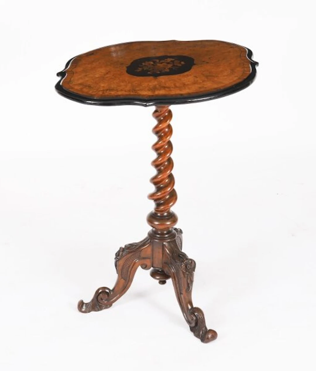 Antique Victorian Burr Walnut Wine / Occasional Table c.1860 19th C
