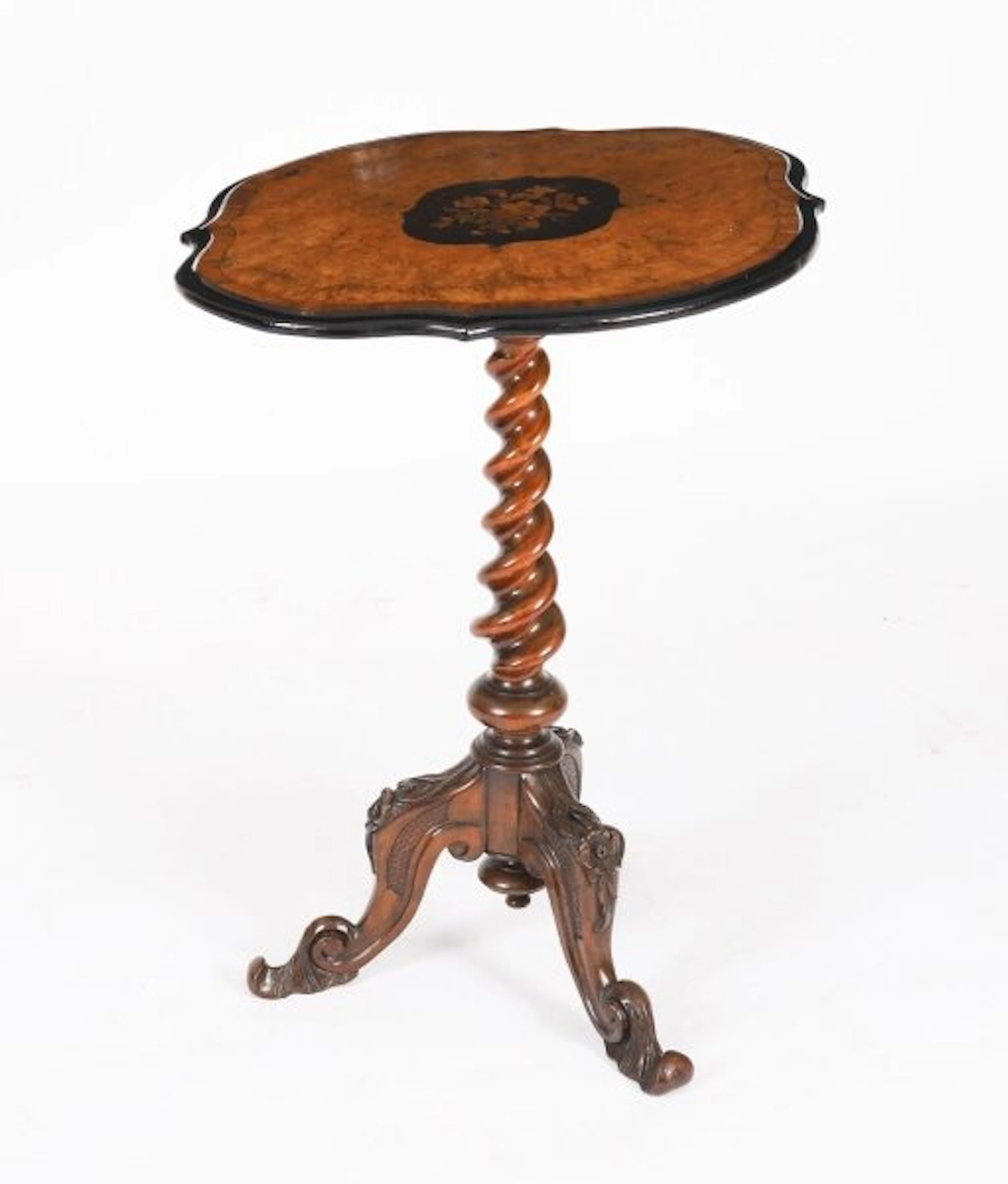 Antique Victorian Burr Walnut Wine / Occasional Table c.1860 19th C