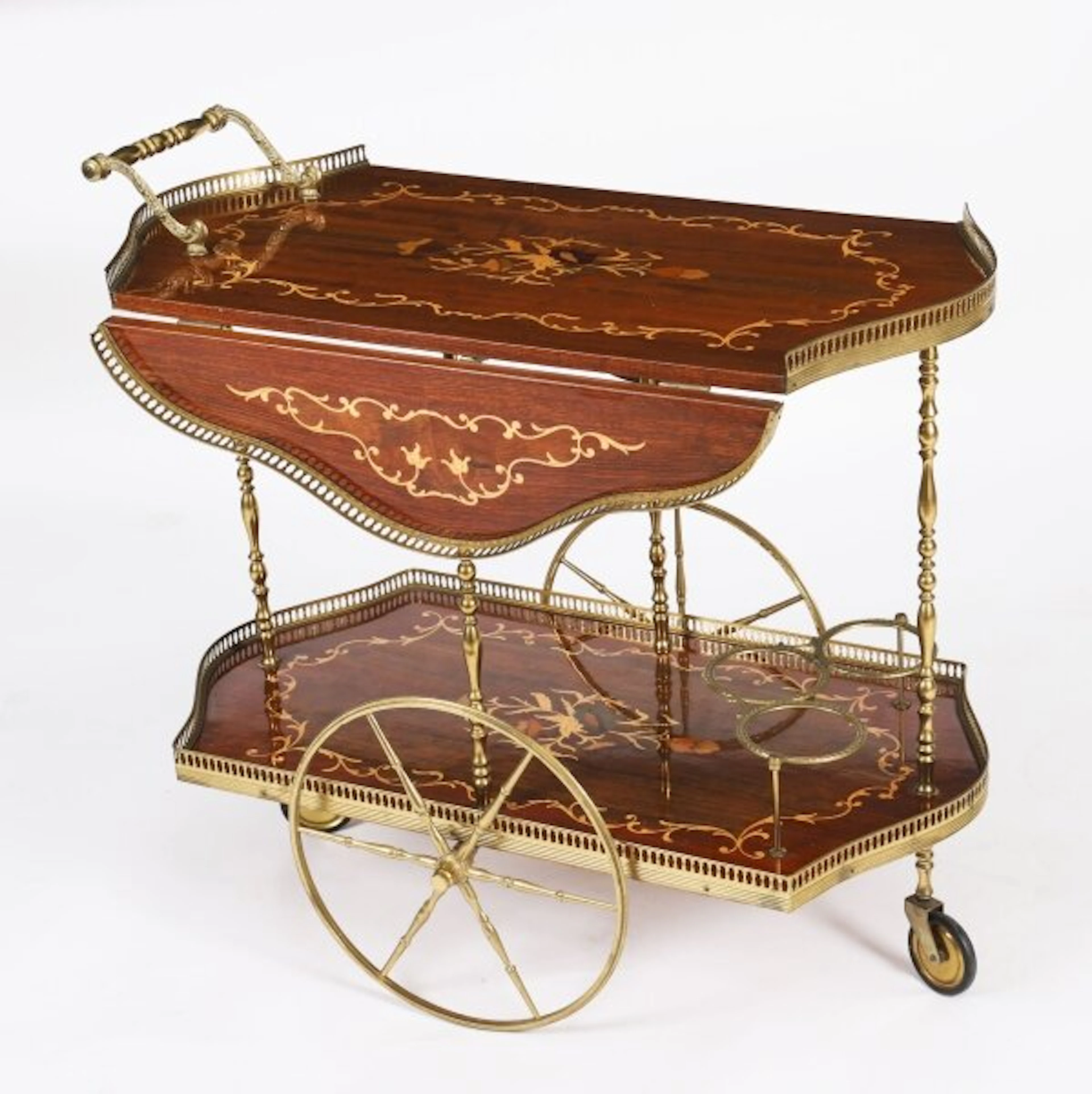 Vintage Italian Sorento Marquetry Drinks Trolley C1960 Mid Century