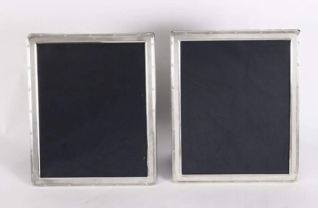 Vintage Pair Sterling Silver Photo Frames by Arthur Price & Co 1994 29x24cm