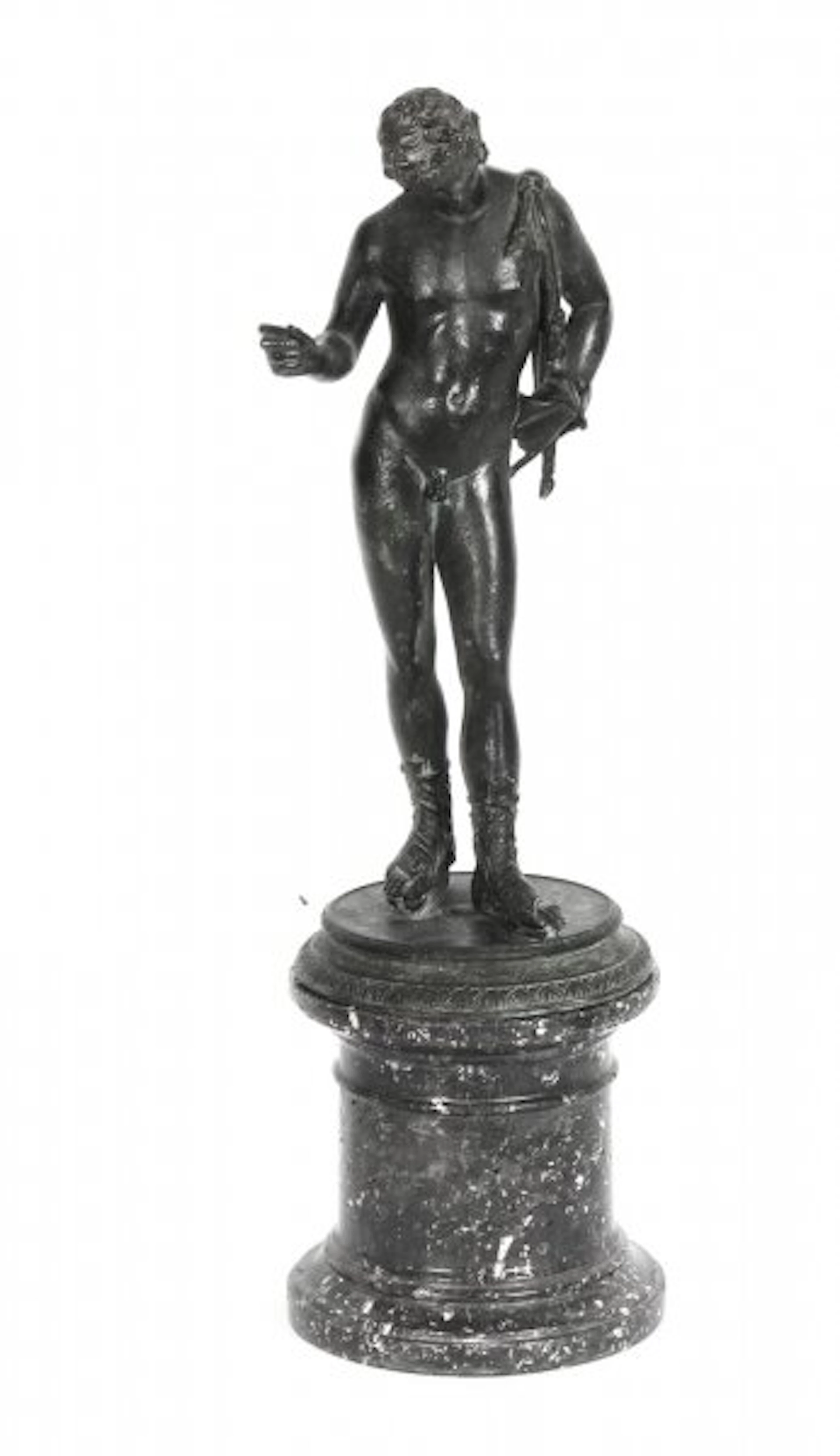 Antique Grand Tour Patinated Bronze Figure of of Narcissus 1870 19th C