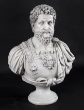 Vintage Italian Marble Bust of Roman Emperor Hadrian 20th C