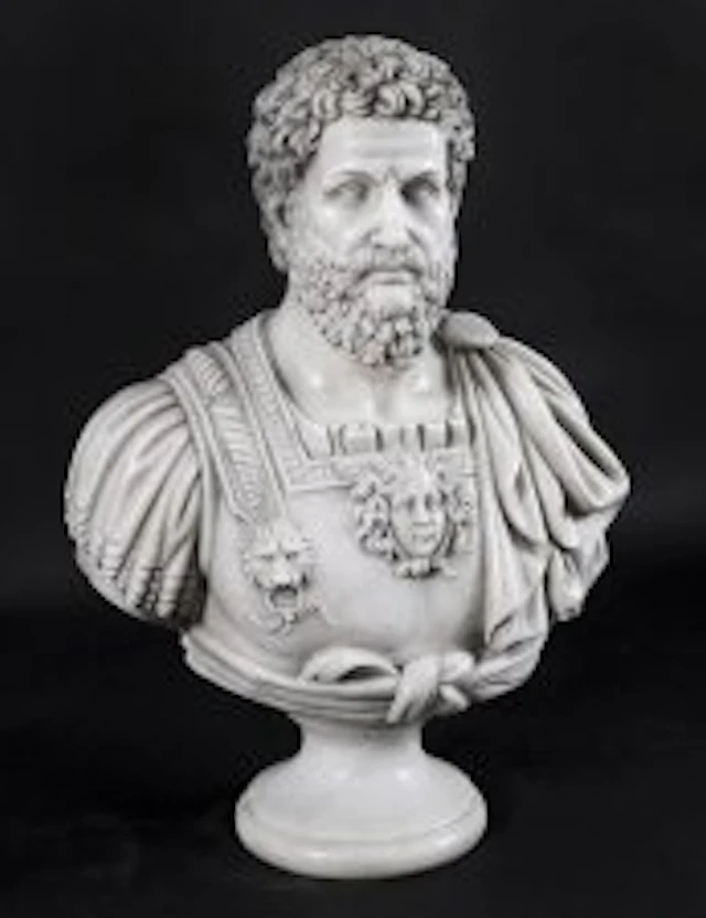Vintage Italian Marble Bust of Roman Emperor Hadrian 20th C