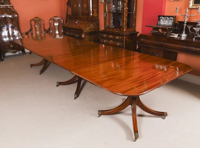 Vintage 12ft6" 382cm Triple Pillar Dining Table William Tillman - Harrods 20thC