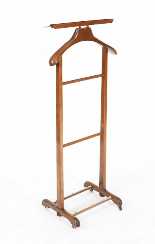 Vintage Edwardian Style Walnut Valet Clothes Stand Late 20th C