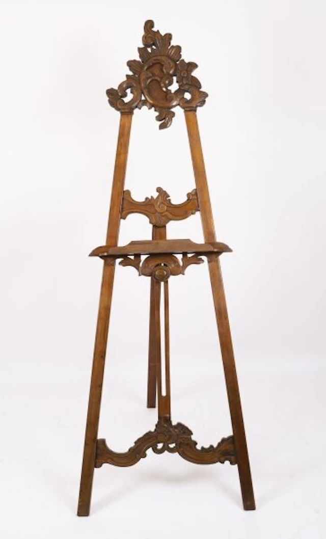 Antique Rococo Revival Walnut Chevalet Artists Easel Circa 1880 19th C