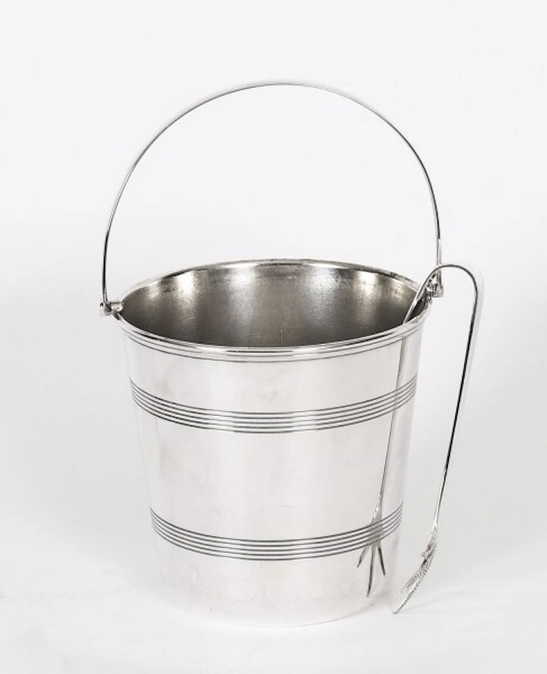 Antique Edwardian Silver Plate Ice Pail Bucket Tongs By Dawson C1900