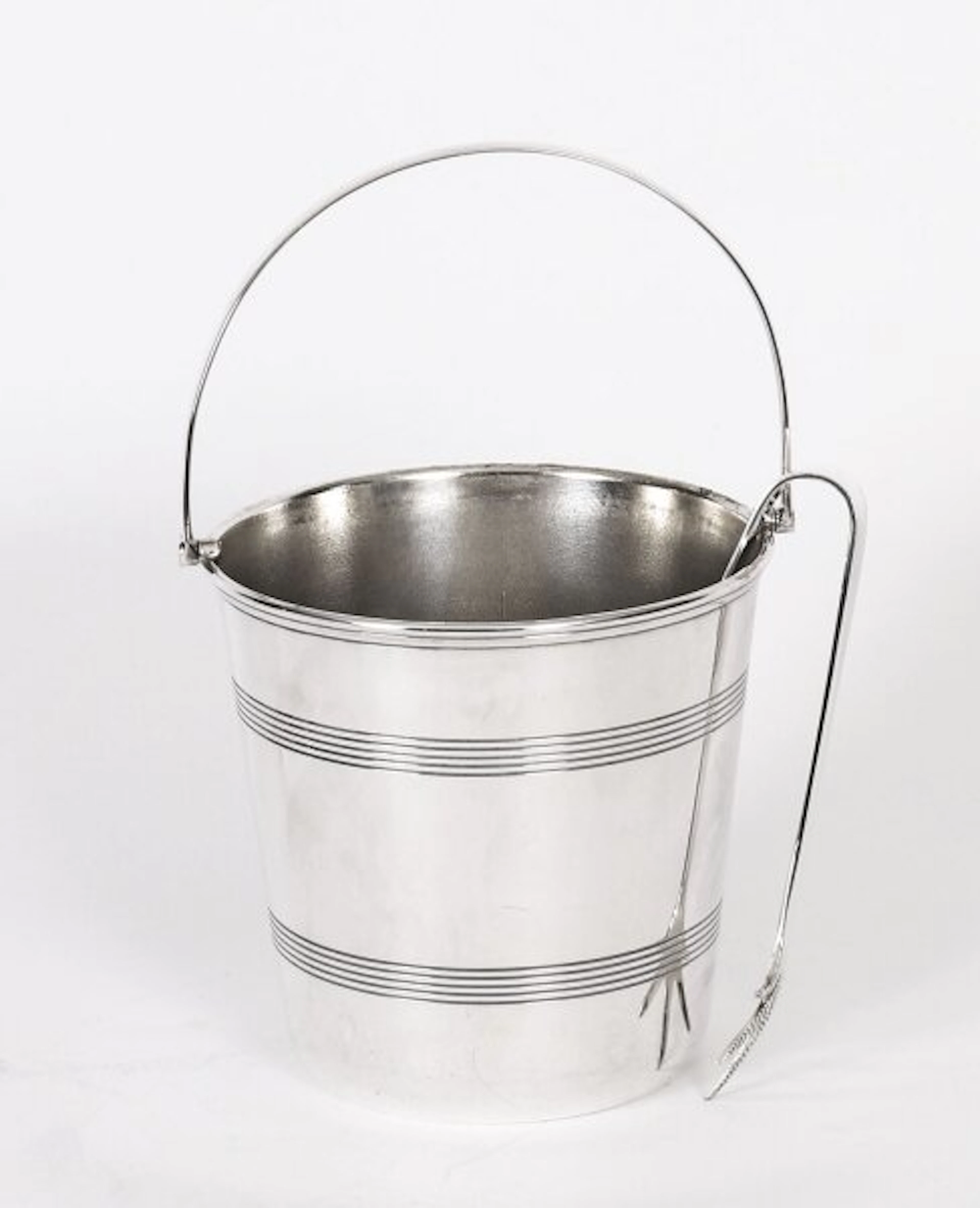 Antique Edwardian Silver Plate Ice Pail Bucket Tongs By Dawson C1900