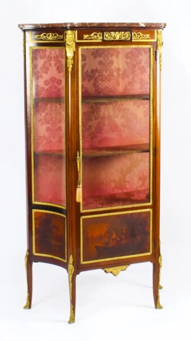 Antique French Vernis Martin Display Cabinet c.1880 19th Century