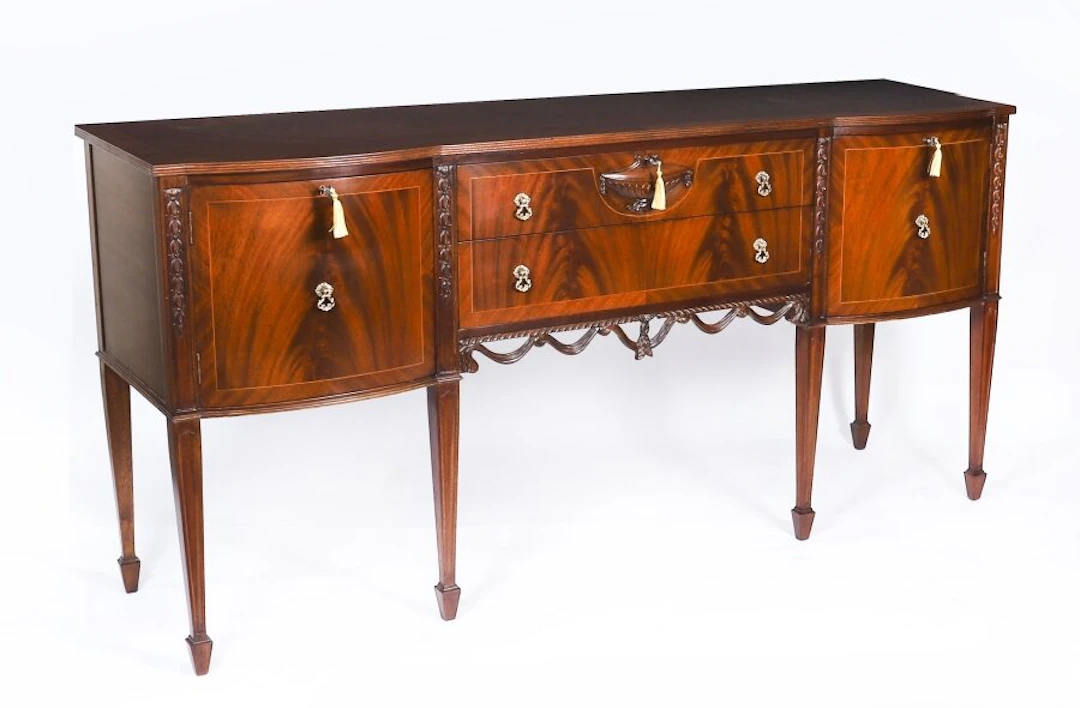 Vintage Flame Mahogany Sideboard by Maple & Co 20th C