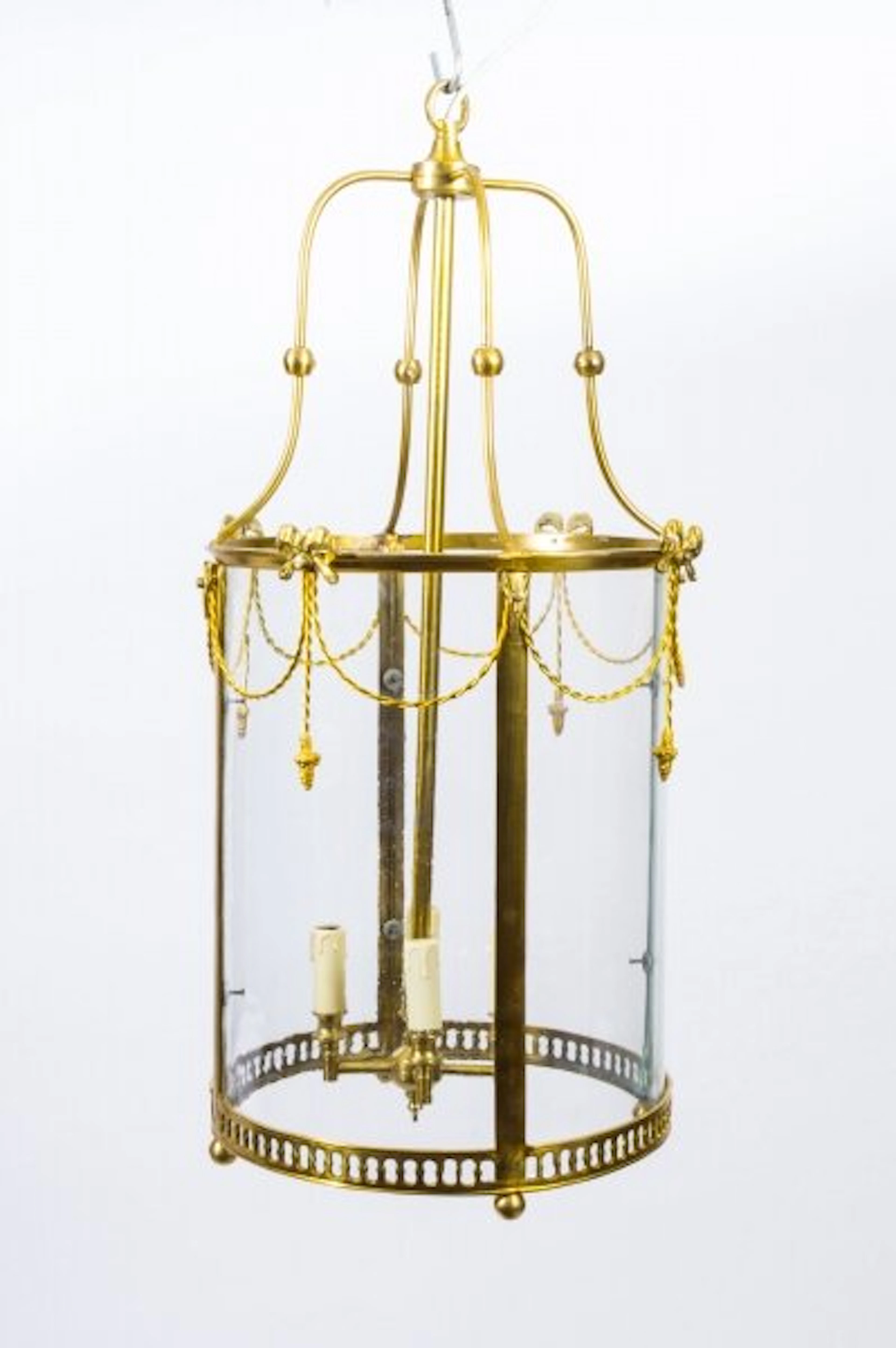 Sheraton Style Solid Brass Circular Lantern
