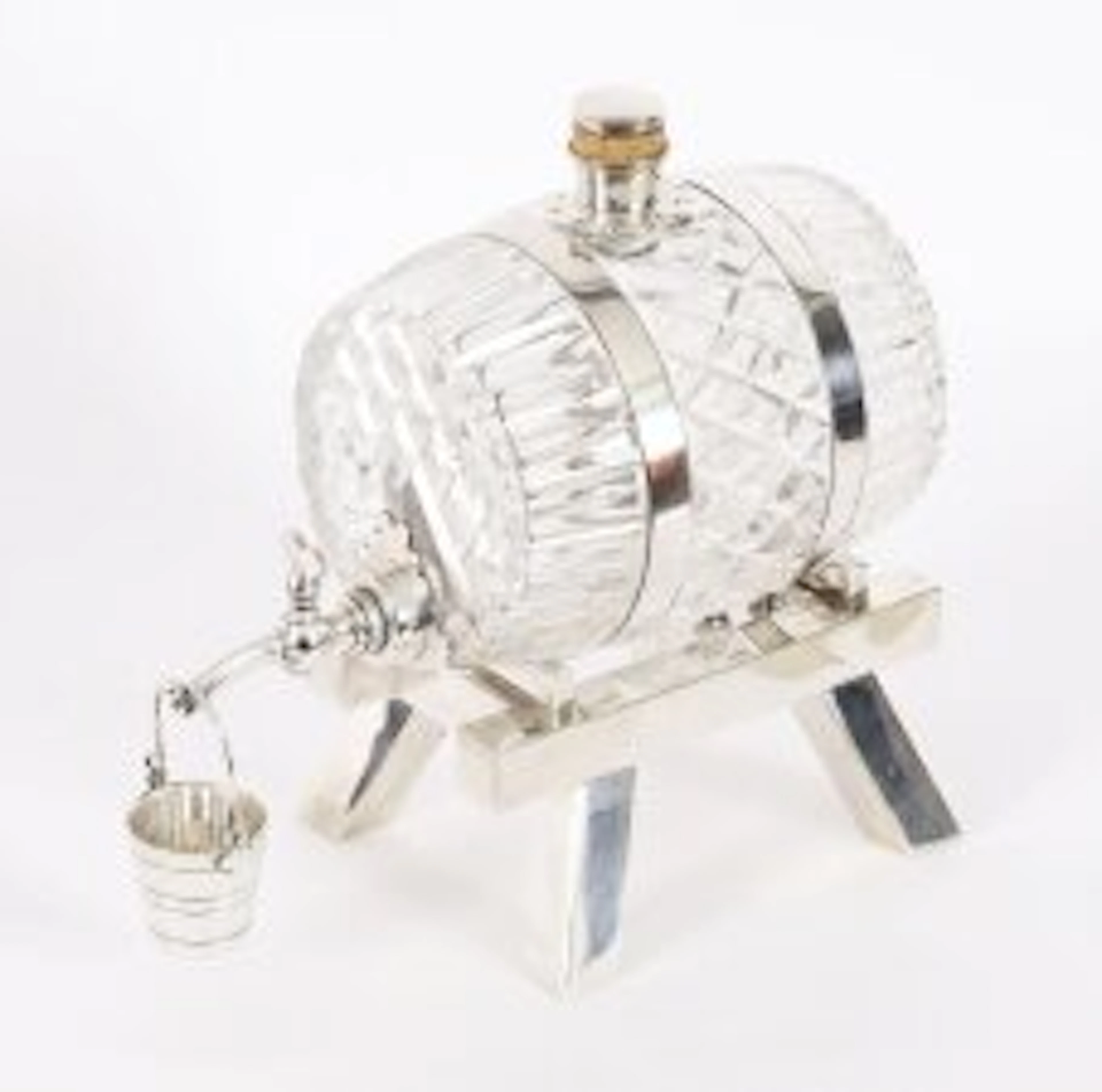 Antique Crystal Barrel Decanter on Stand Mappin & Webb 19th C