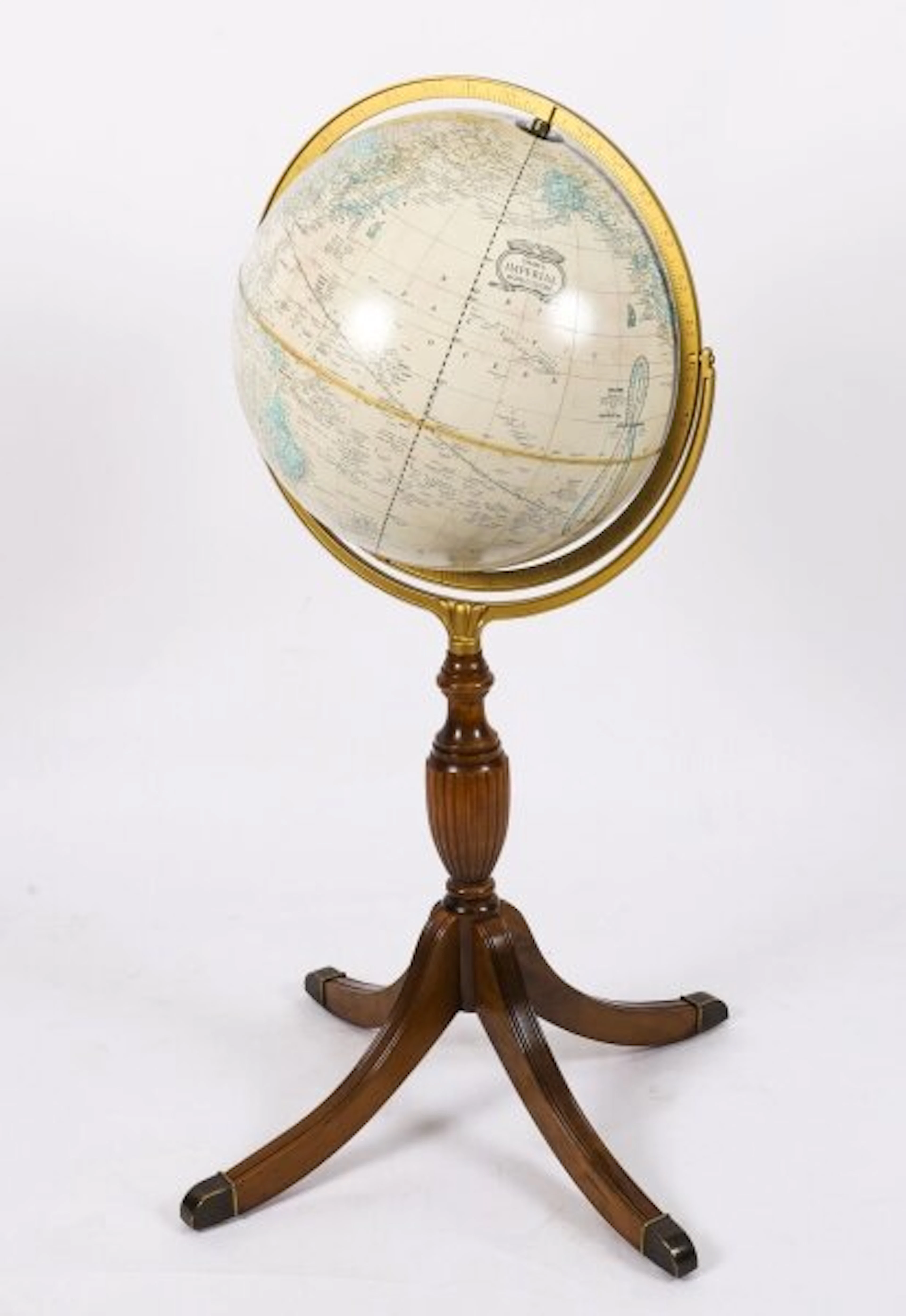 Vintage Crams Imperial World Globe USA on Stand by George F. Cram 20th C