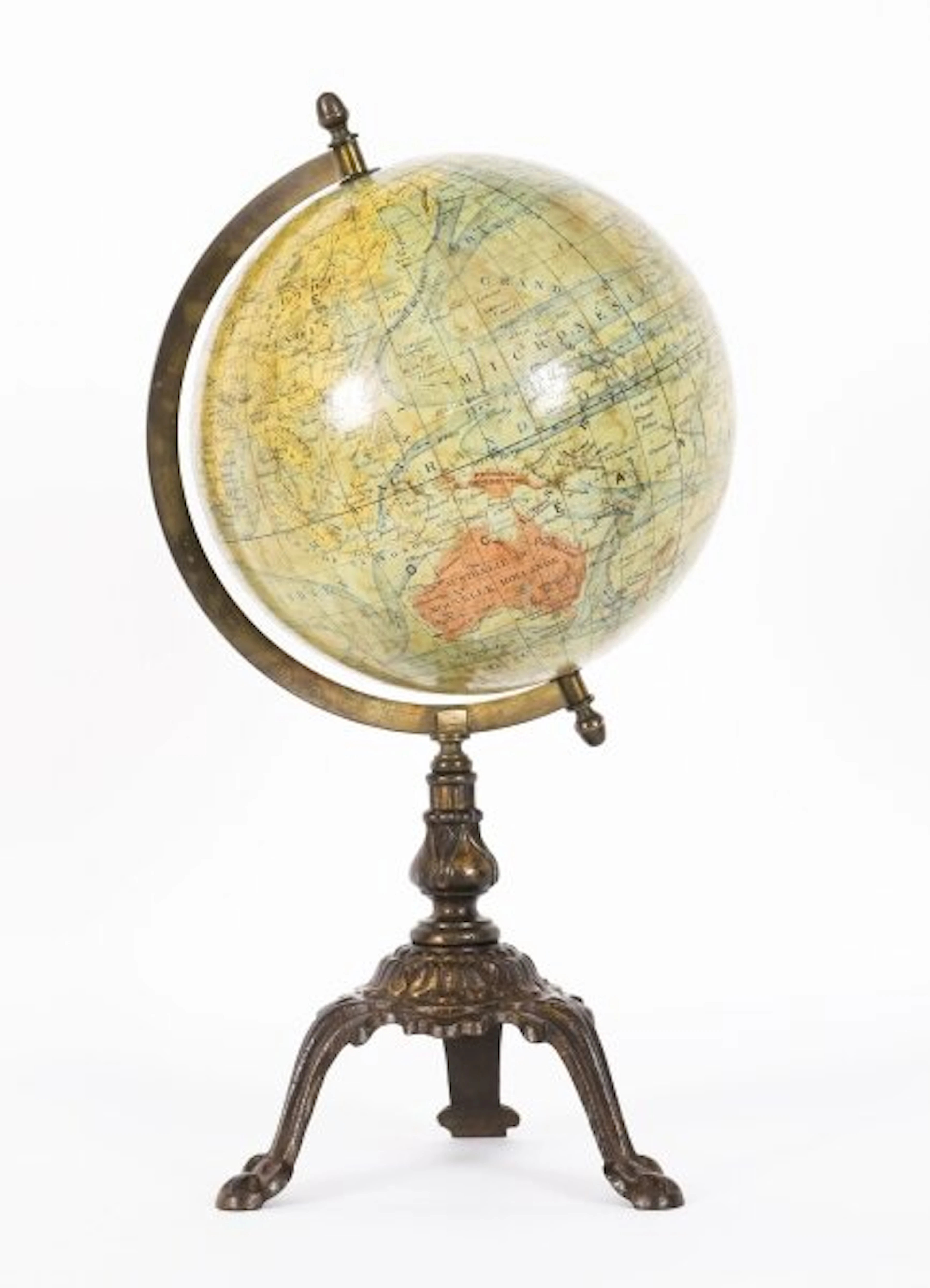Antique French Terrestre Globe Lebegue & Cie Dated 1880