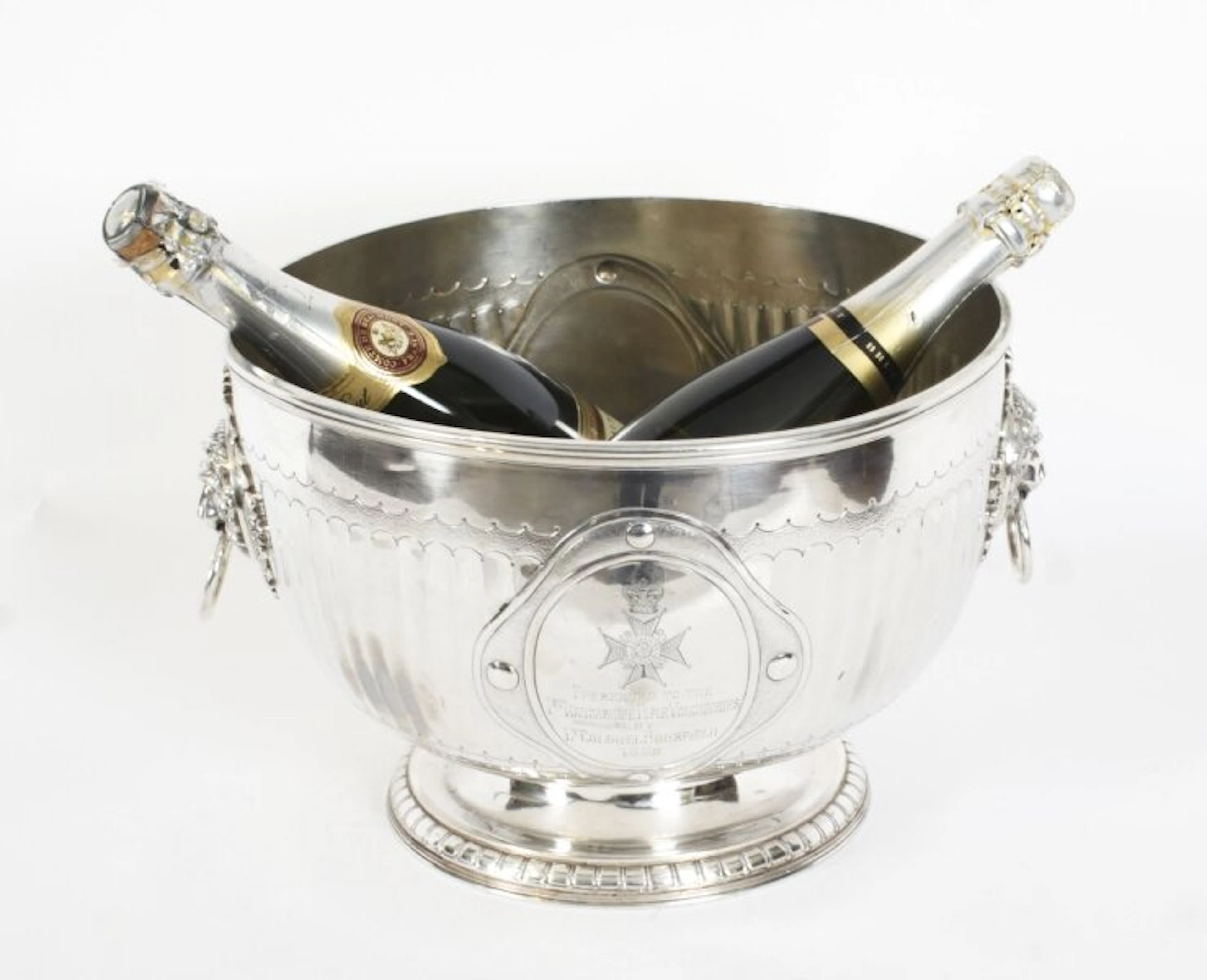 Antique "1st Lancashire Rifle" Silver Plated Wine Cooler Elkington 19th C