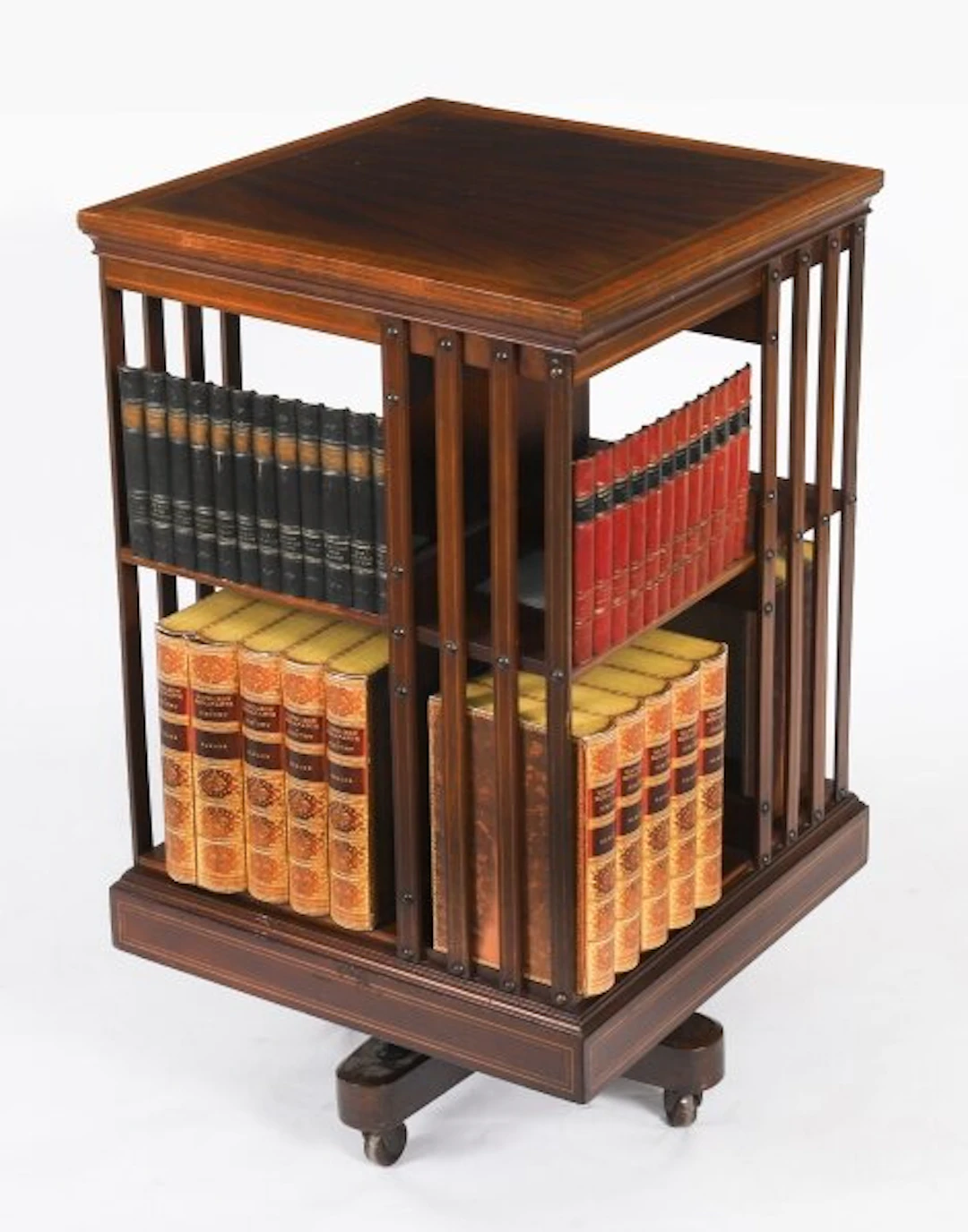 Antique Edwardian Flame Mahogany Revolving Bookcase c.1900