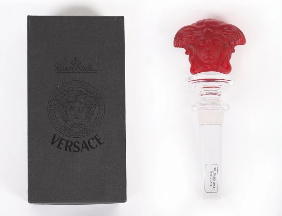 Vintage Rosenthal Glass Versace Medusa Bottle Stopper 20th Century