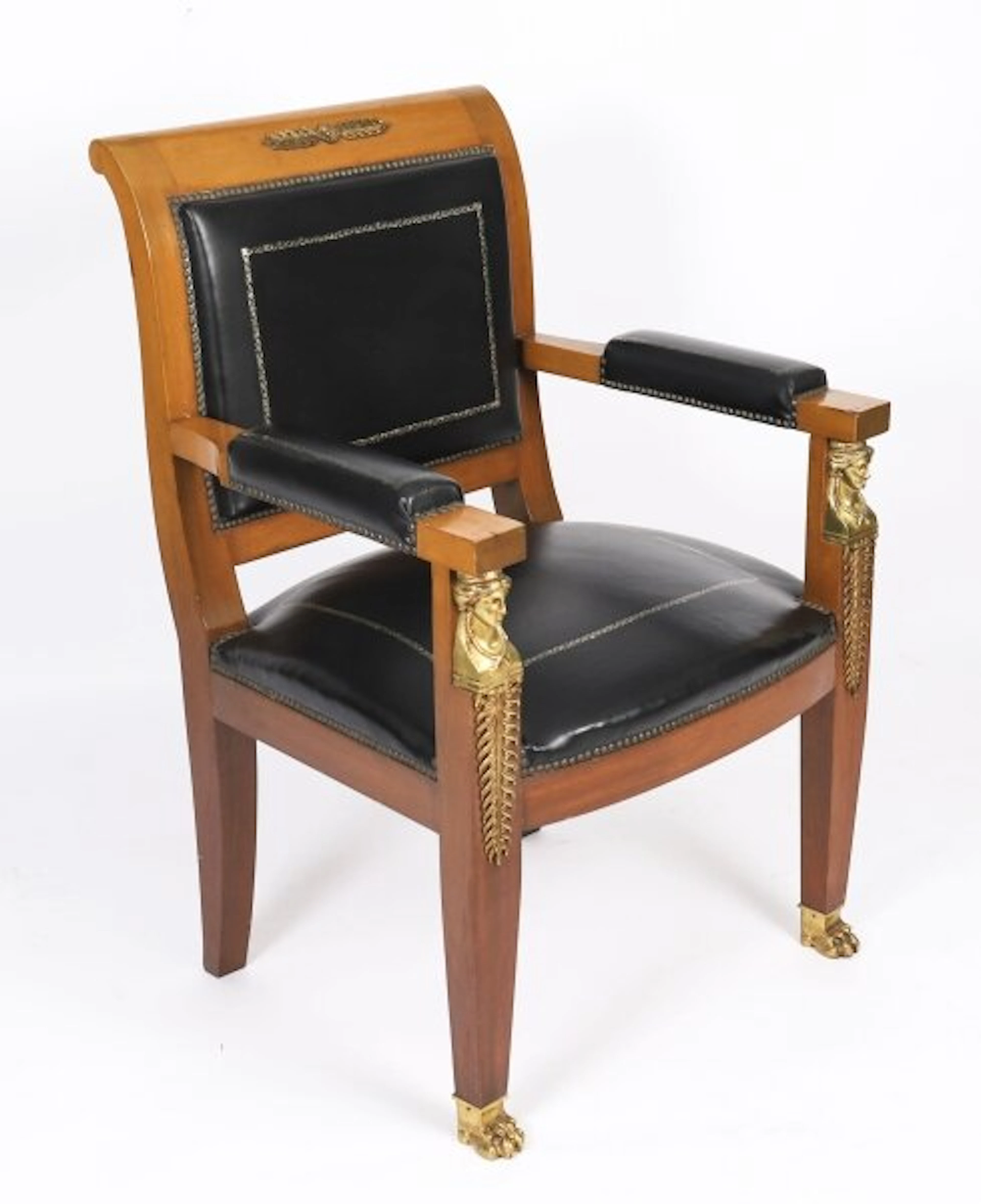 Antique French Empire "fauteuil du bureau" Desk Chair 19th C