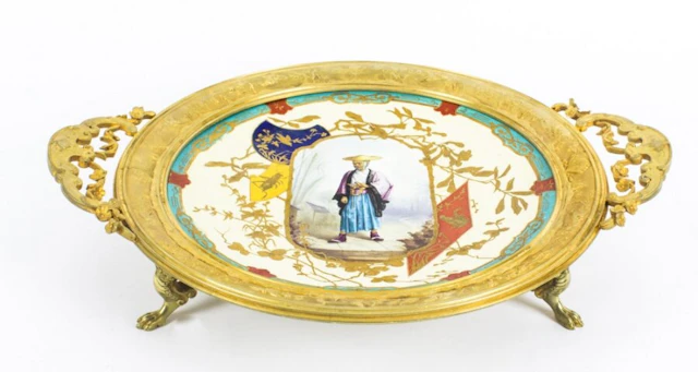 Antique French "Japonesque" Porcelain dish by Louis Pierre Malpass 19th C