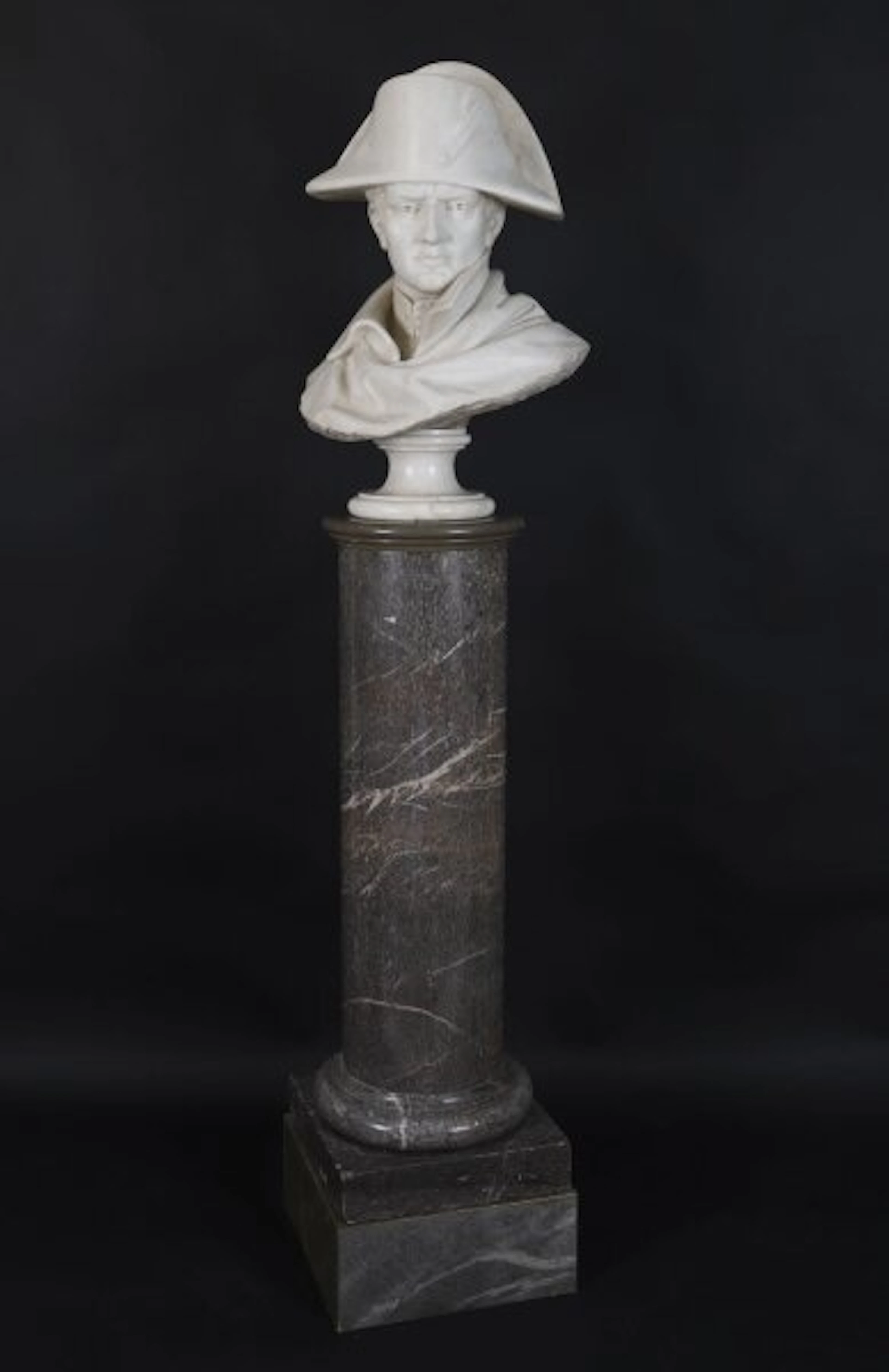 Fine Antique Napoleon Bonaparte Marble Bust & Pedestal Early19th C 169cm