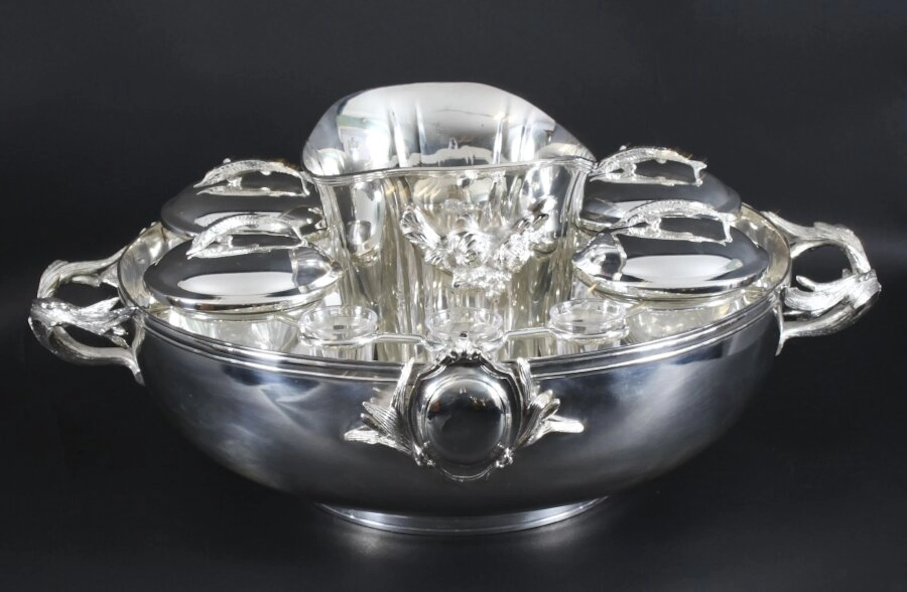 Vintage Silver Plated Caviar & Champagne Cooler 20th Century