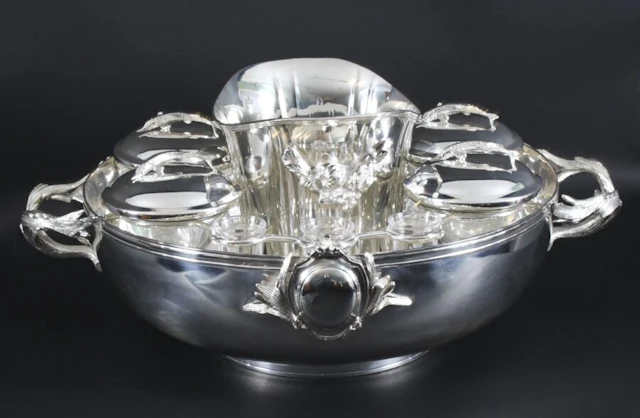 Vintage Silver Plated Caviar & Champagne Cooler 20th Century